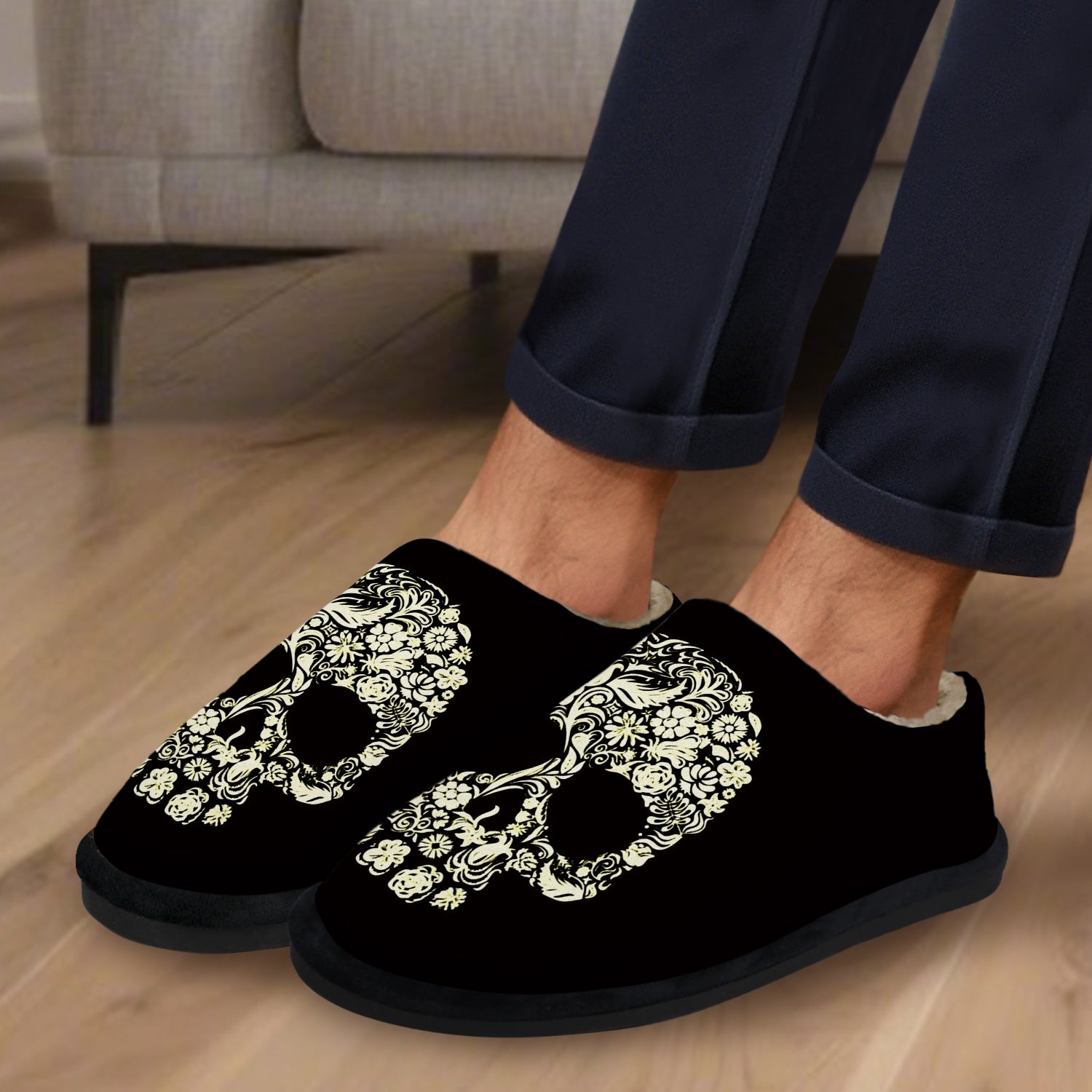 Chausson Squelette Homme - Crâne