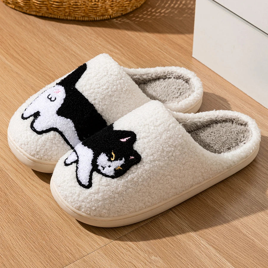 Chausson Chat Homme Blanc